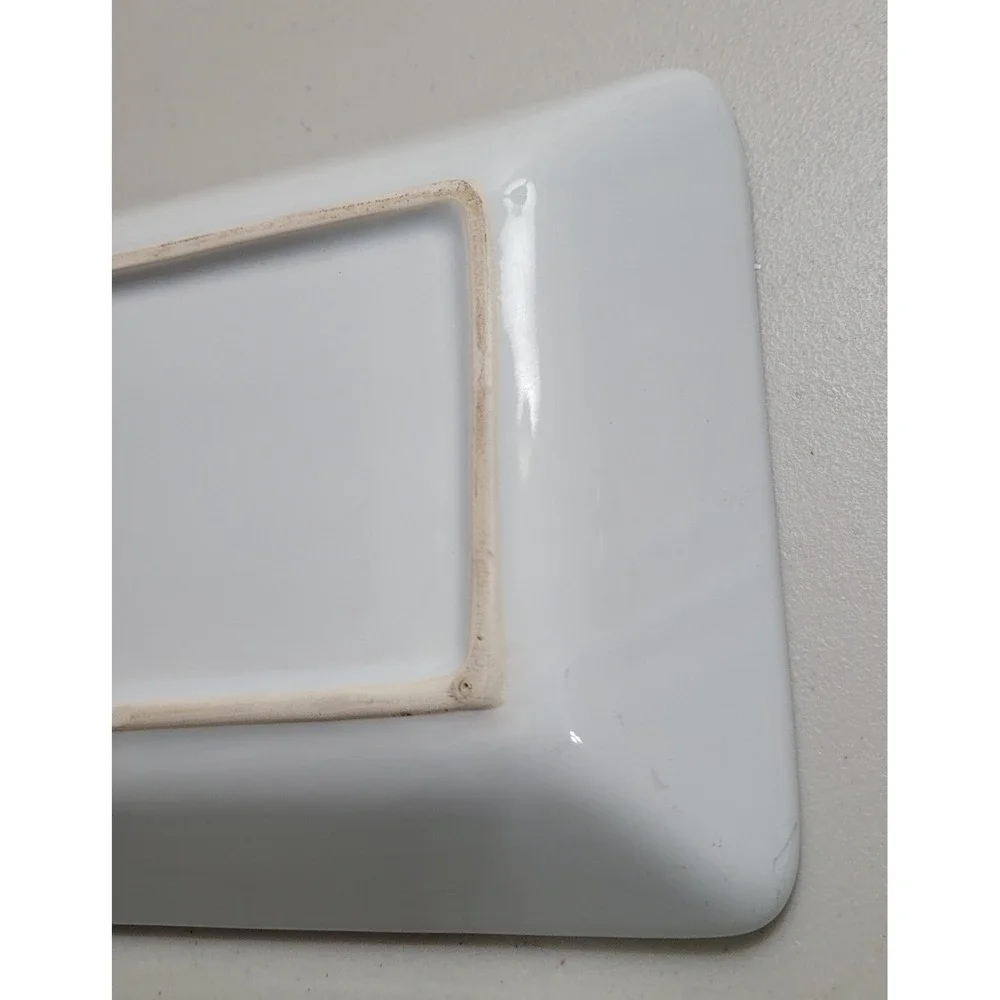 Pampered Chef Simple Additions Rectangular Platter White Ceramic Serving Tray
